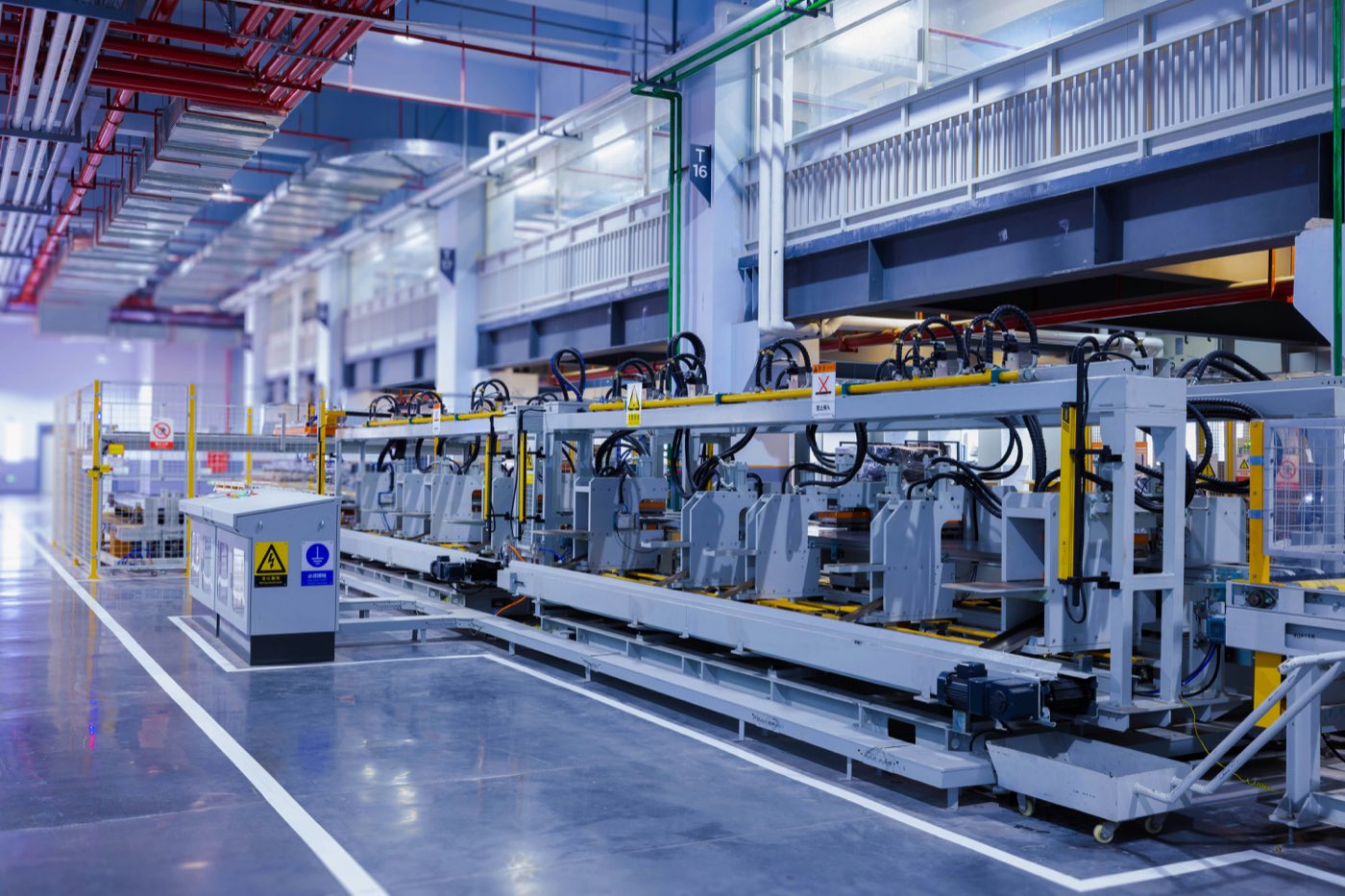Automated production line inside a supplier's manufacturing facility